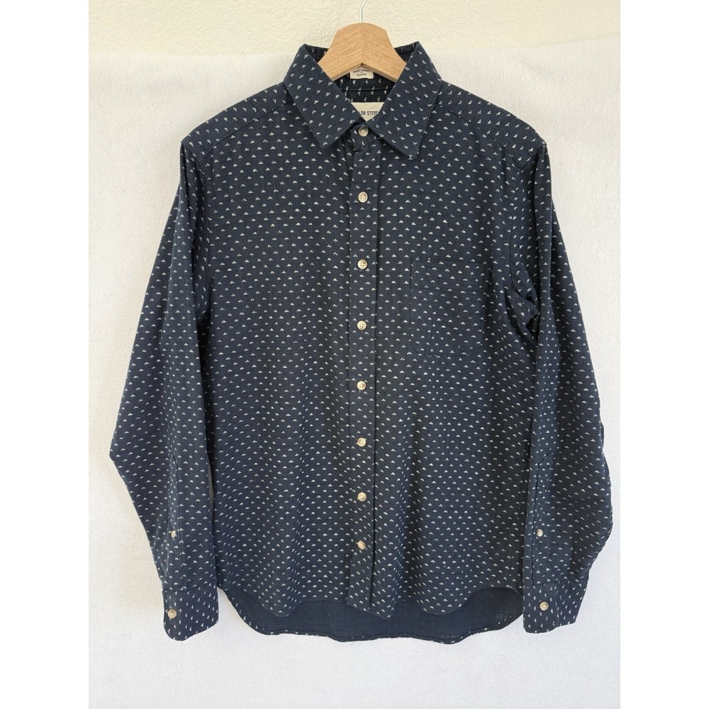 Taylor Stitch Huckberry California Shirt Mens 38 Indigo Pyramid